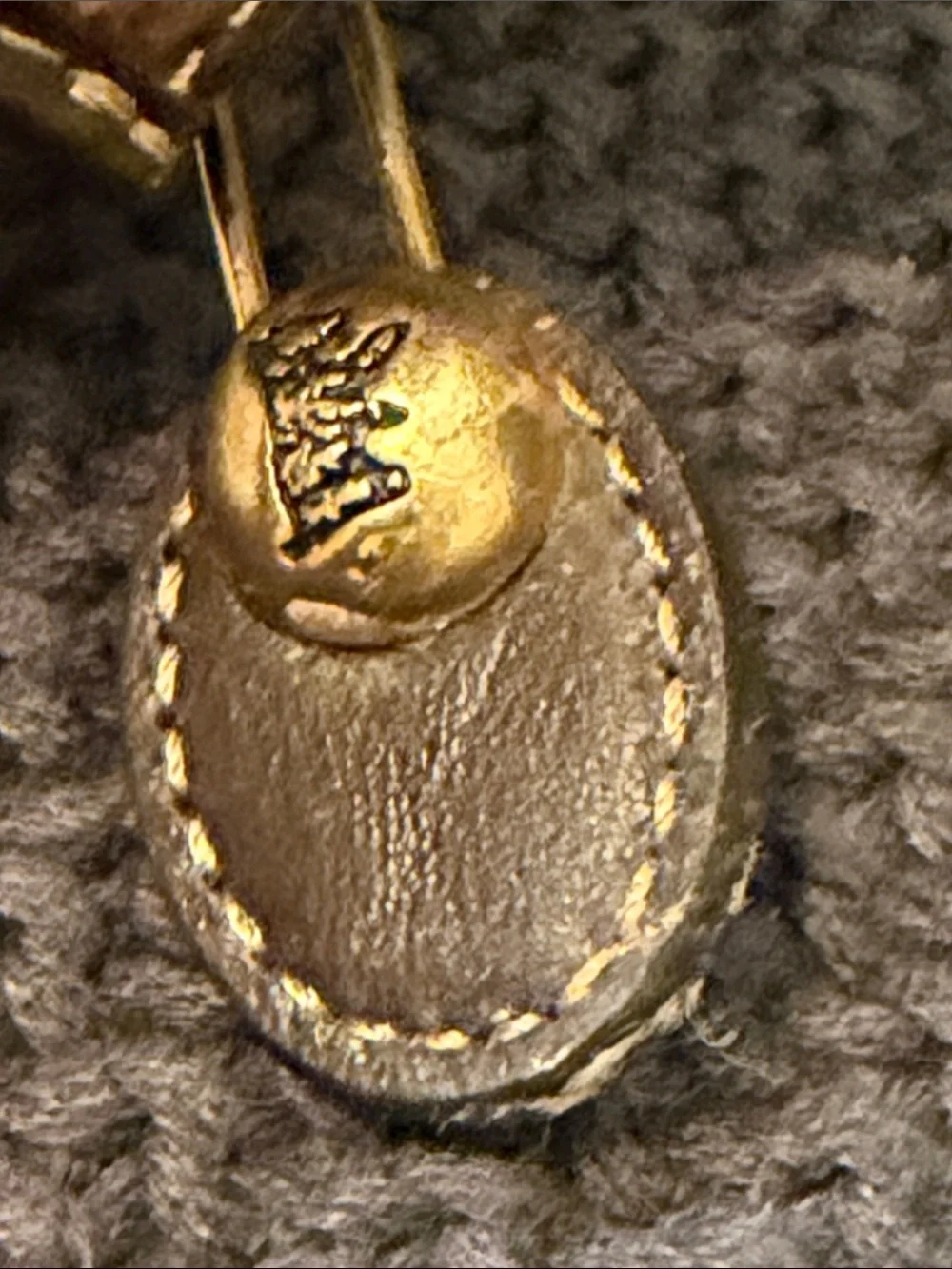 Juicy Couture Brown Suede Coin Pouch with Gold Embroidery